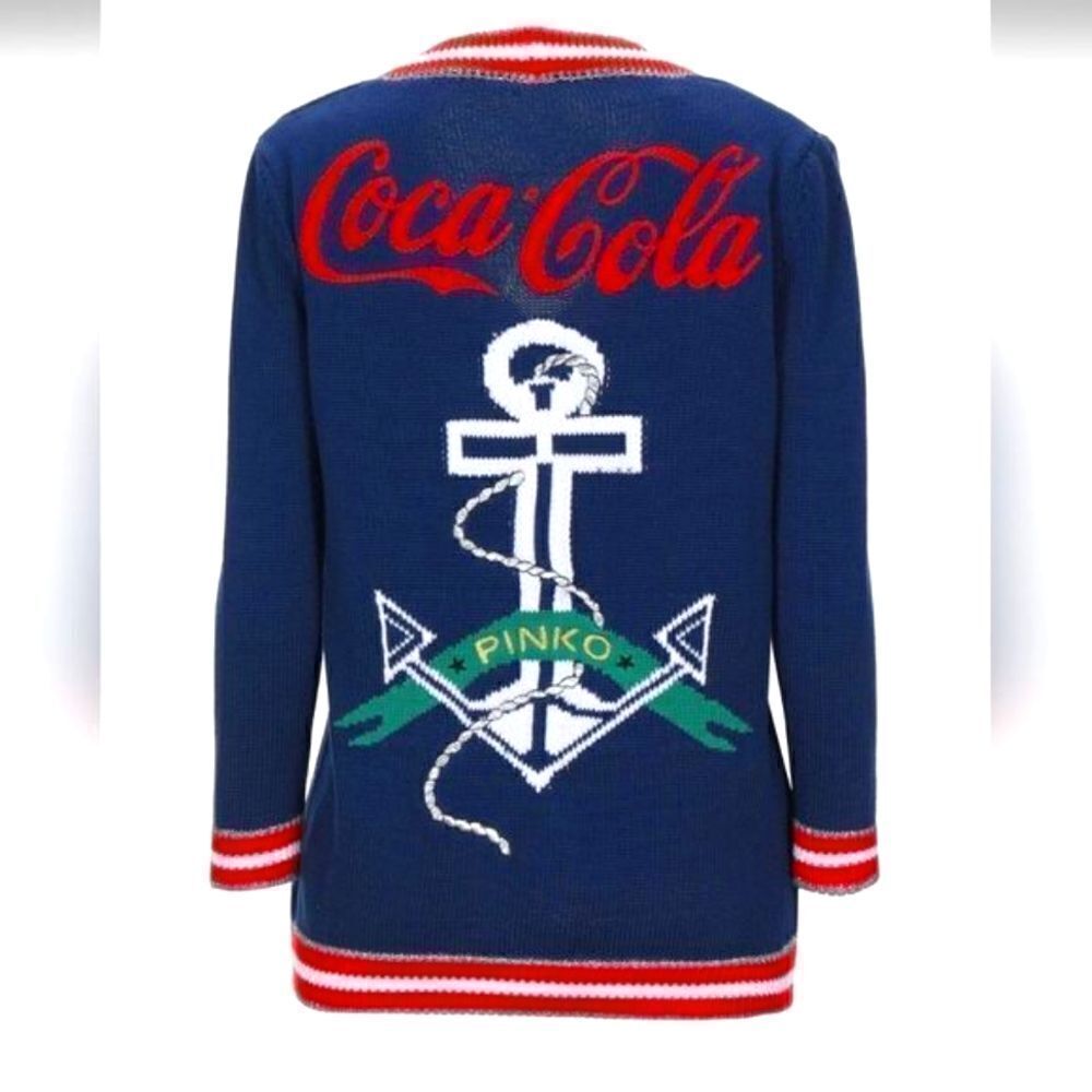 PINKO Coca Cola Knit Nautical Cardigan Sweater XS